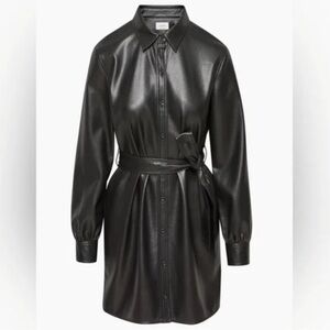 Aritzia Wilfred Dress Black Vegan Leather